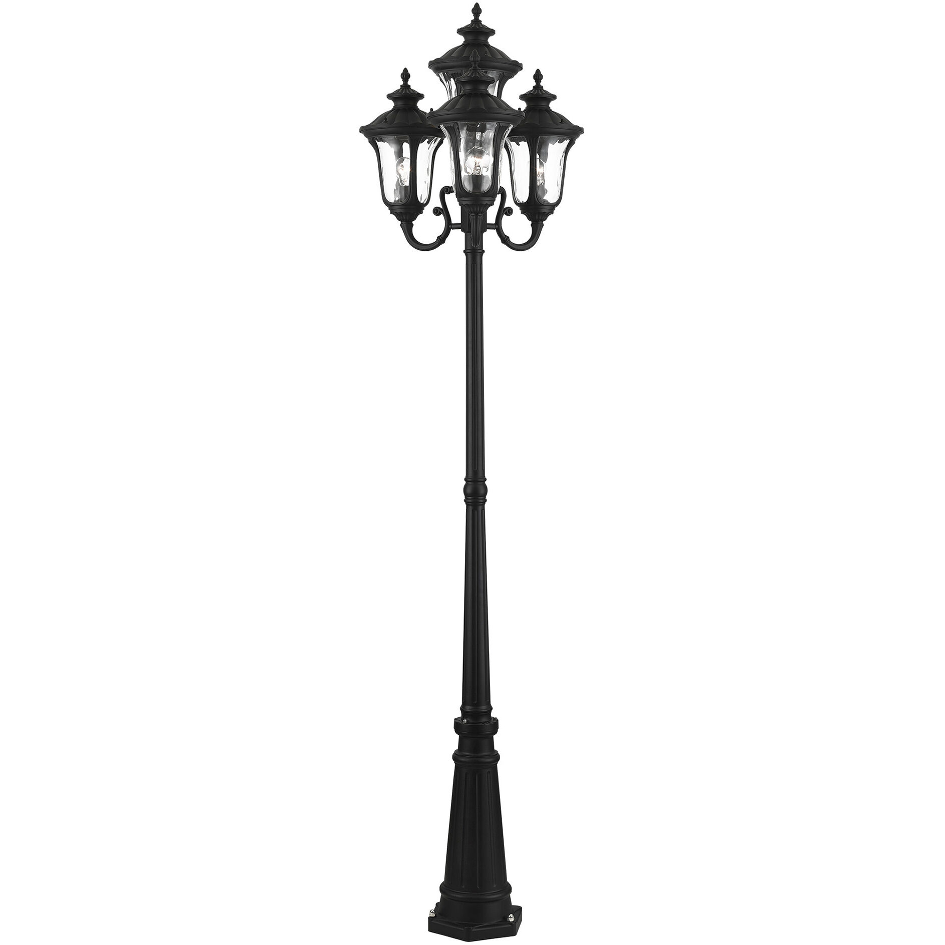 Oxford 4 Light 93 inch Textured Black Outdoor Post Light 