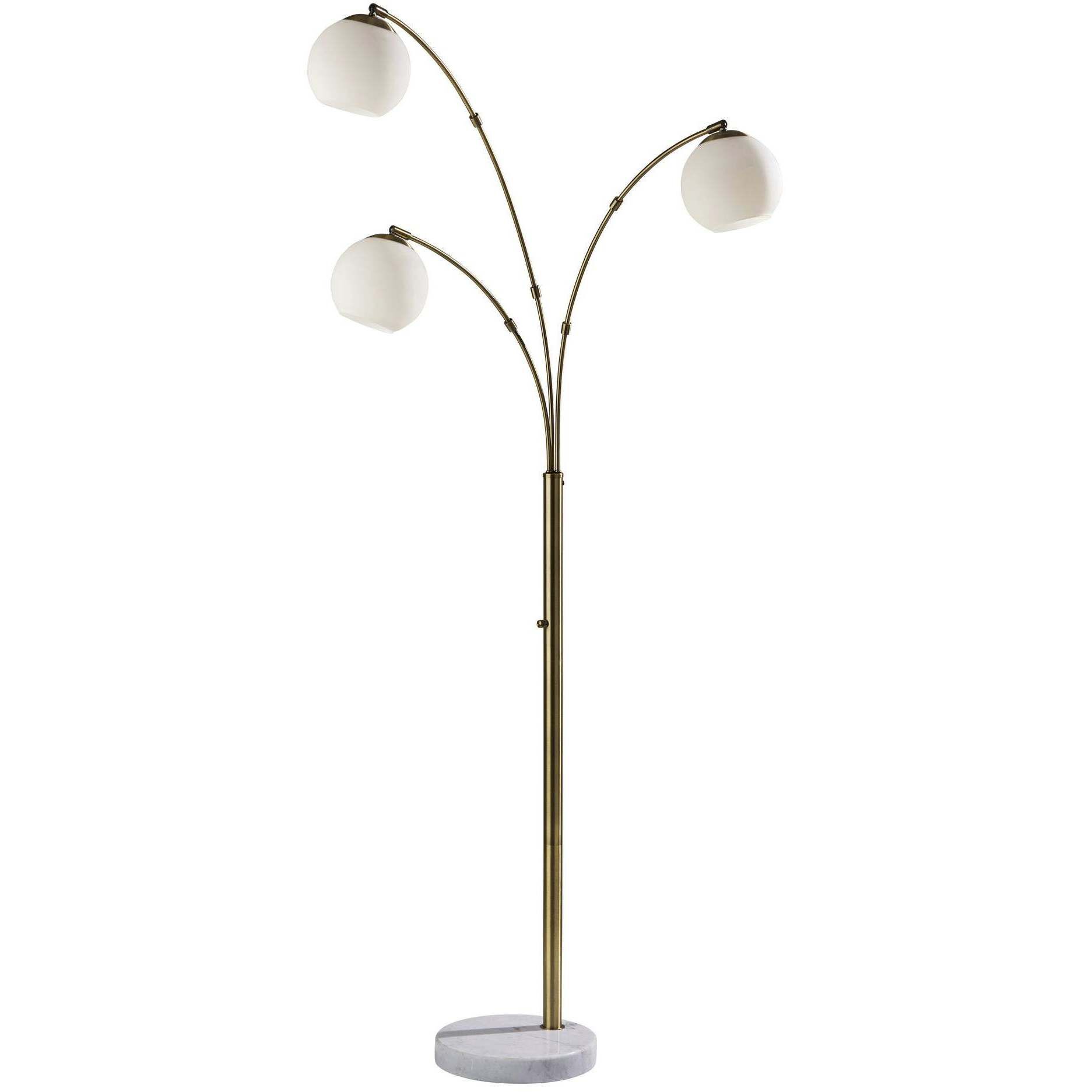 Adesso 4316 21 Remi 79 inch 40.00 watt Antique Brass Arc Floor