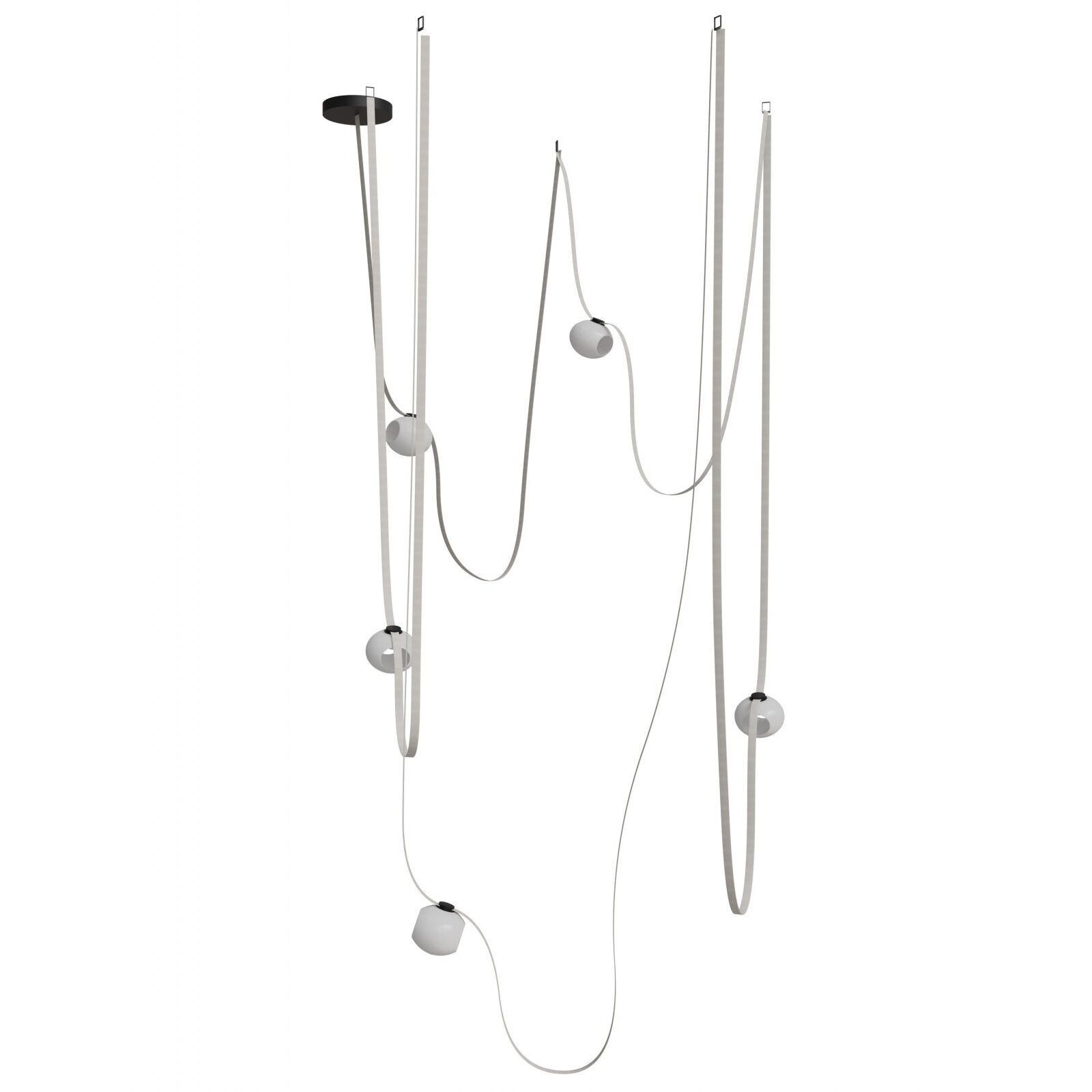 Fremont LED 8 inch Ivory and Black Belt Chandelier Ceiling Light