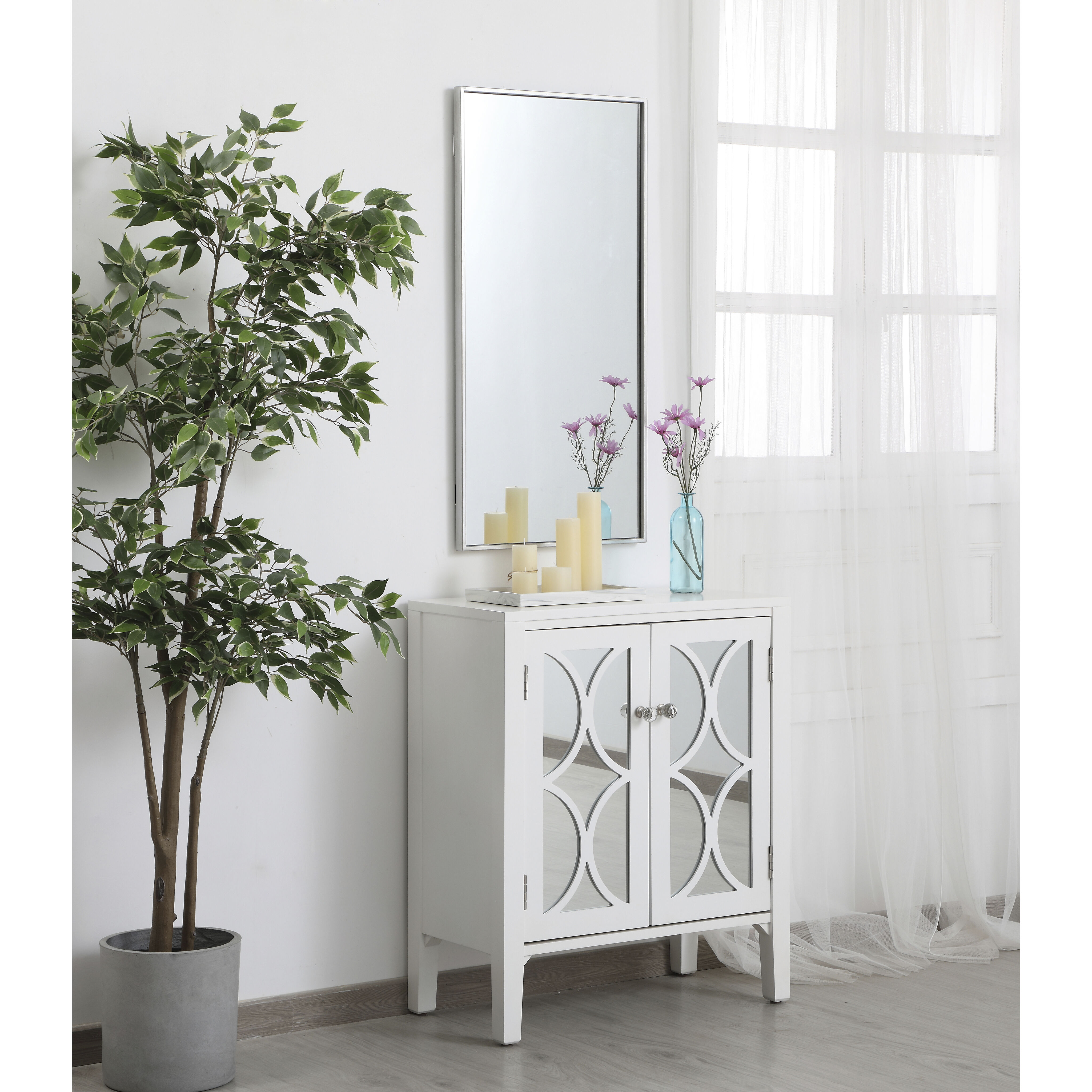 Monet 36 X 18 inch Silver Wall Mirror