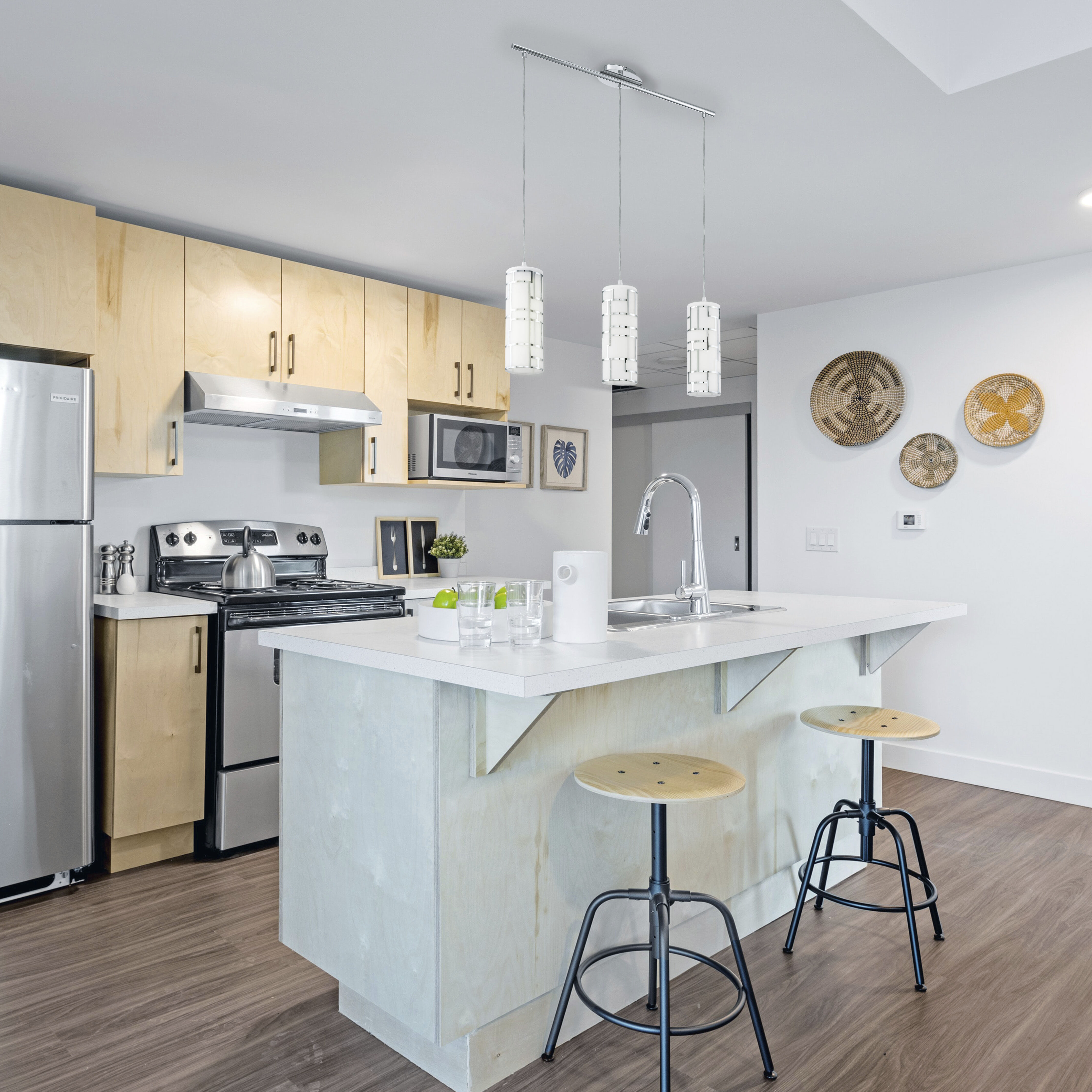 Bayman 3 Light 28.15 inch Chrome Island Trestle Light Ceiling Light