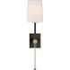 Julie Neill Lucia 1 Light 5.5 inch Matte Black and Crystal Tail Sconce Wall Light, Medium
