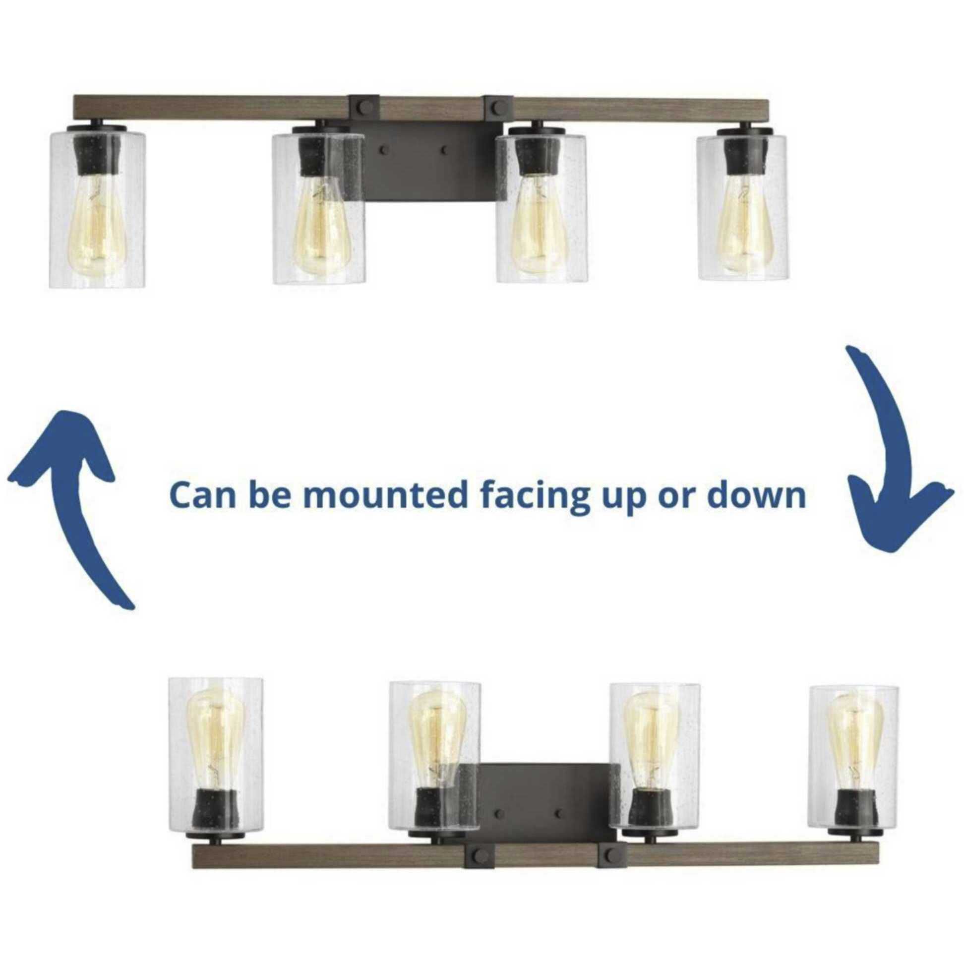 Barnes Mill 4 Light 32 inch Antique Bronze Bath Vanity Wall Light