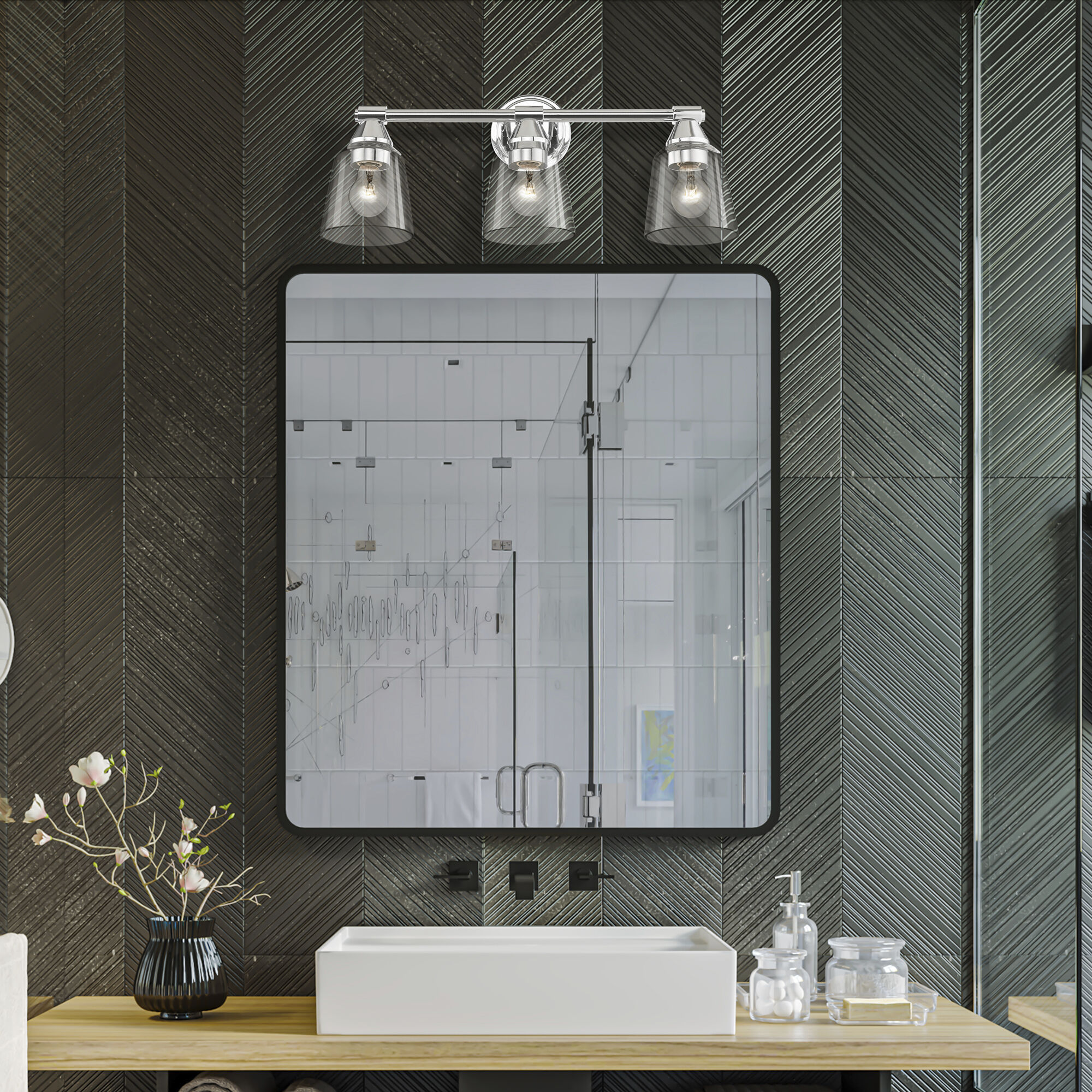 Catania 3 Light 23 inch Polished Chrome Vanity Sconce Wall Light