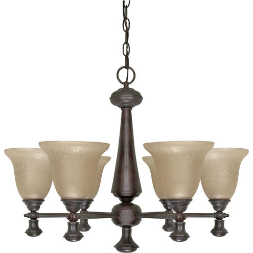 Mericana 6 Light 25.25 inch Old Bronze and Amber Chandelier Ceiling Light