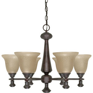 Mericana 6 Light 25 inch Old Bronze and Amber Chandelier Ceiling Light