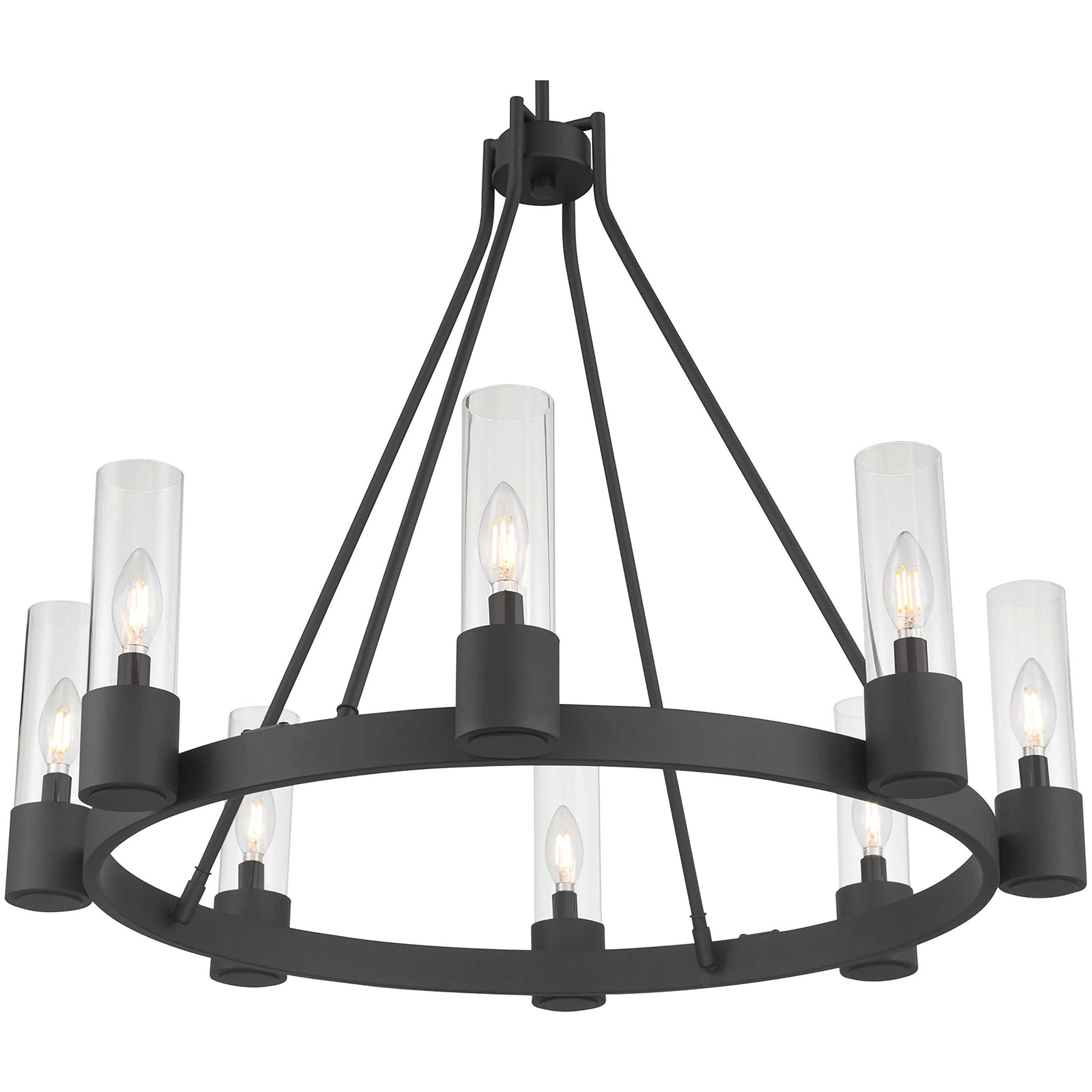 Evandrel 8 Light 32 inch Matte Black Chandelier Ceiling Light