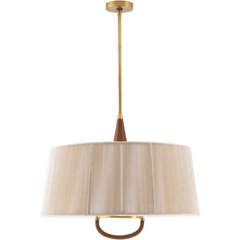 Middlebury 6 Light 29 inch Natural and Antique Brass Pendant Ceiling Light