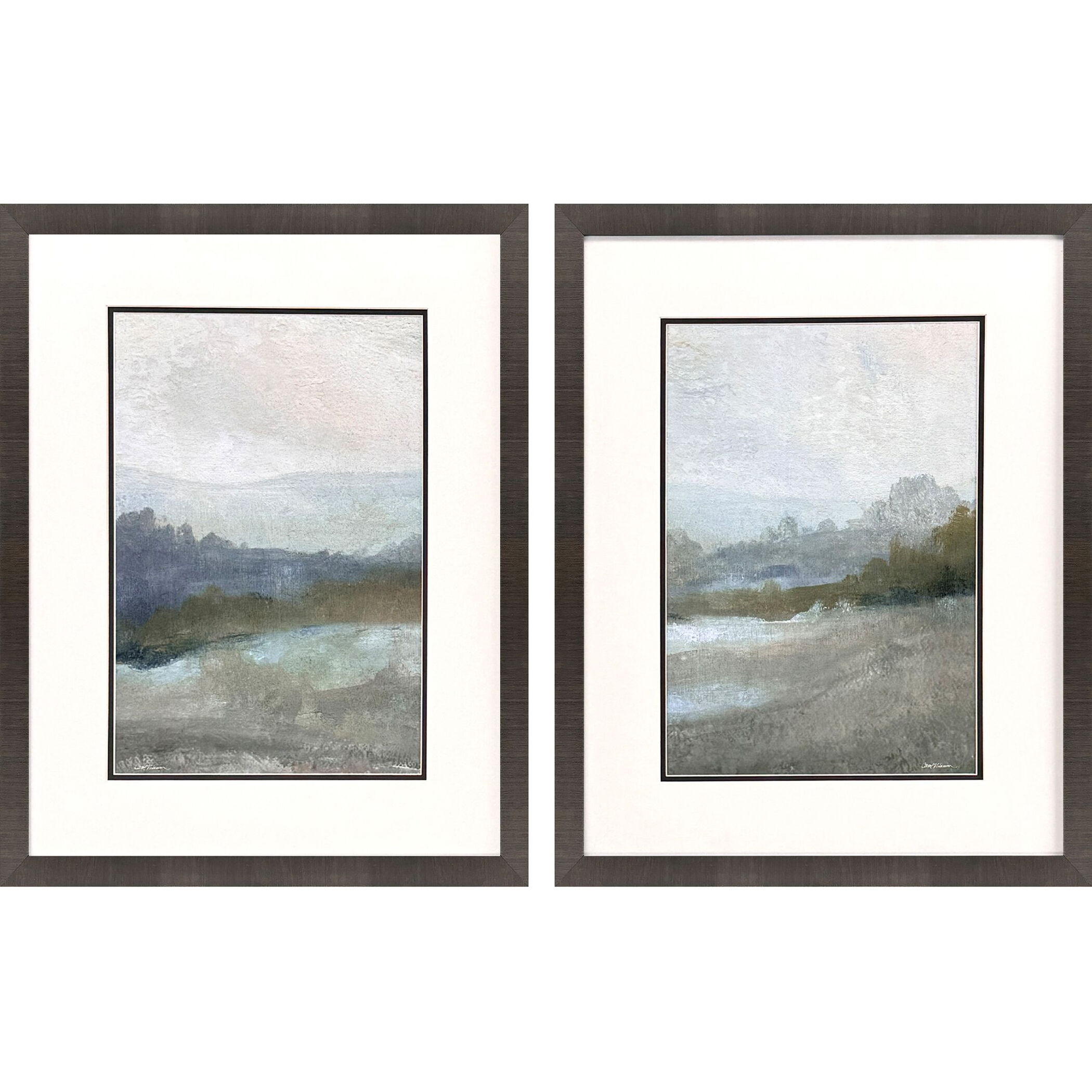 Azure Valley Blue and Green and Gray Framed Art, Propac