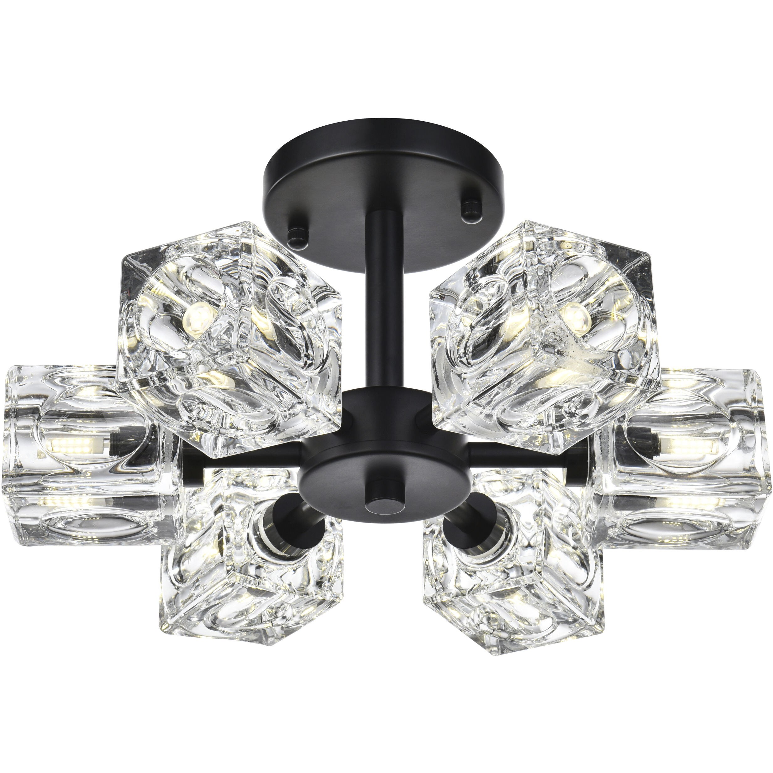 Lyra 6 Light 14 inch Black Flush Mount Ceiling Light
