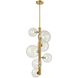 Courcelette 7 Light Venetian Brass Foyer Pendant Ceiling Light in Clear Glass