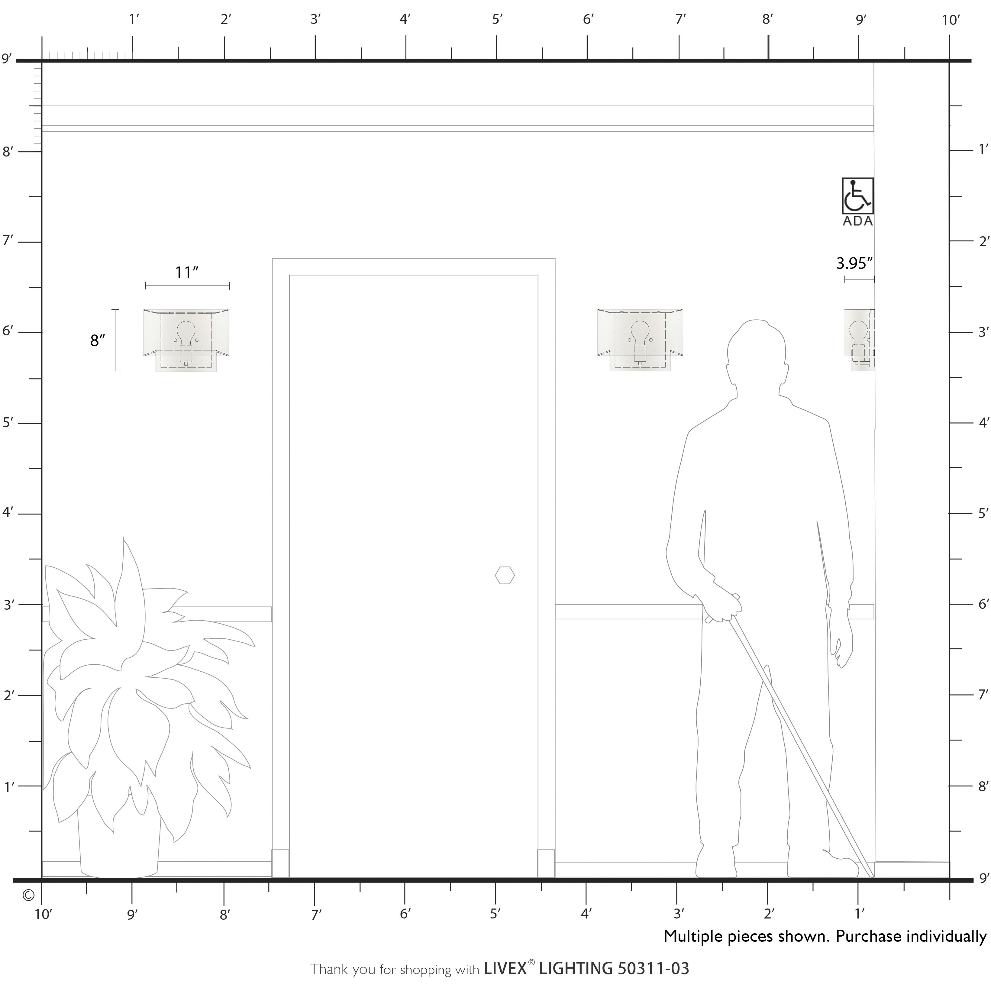 Manorwood 1 Light 11 inch White ADA Wall Sconce Wall Light