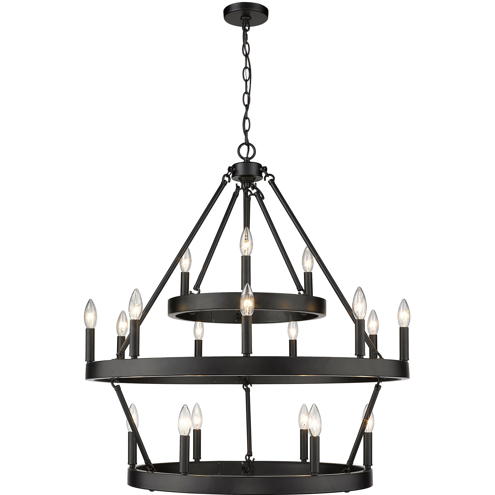 Alastair 32 inch 60.00 watt Matte Black Chandelier Ceiling Light