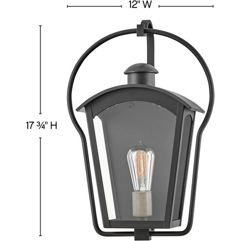Heritage Yale LED 18 inch Black with Burnished Bronze Outdoor Wall Mount Lantern