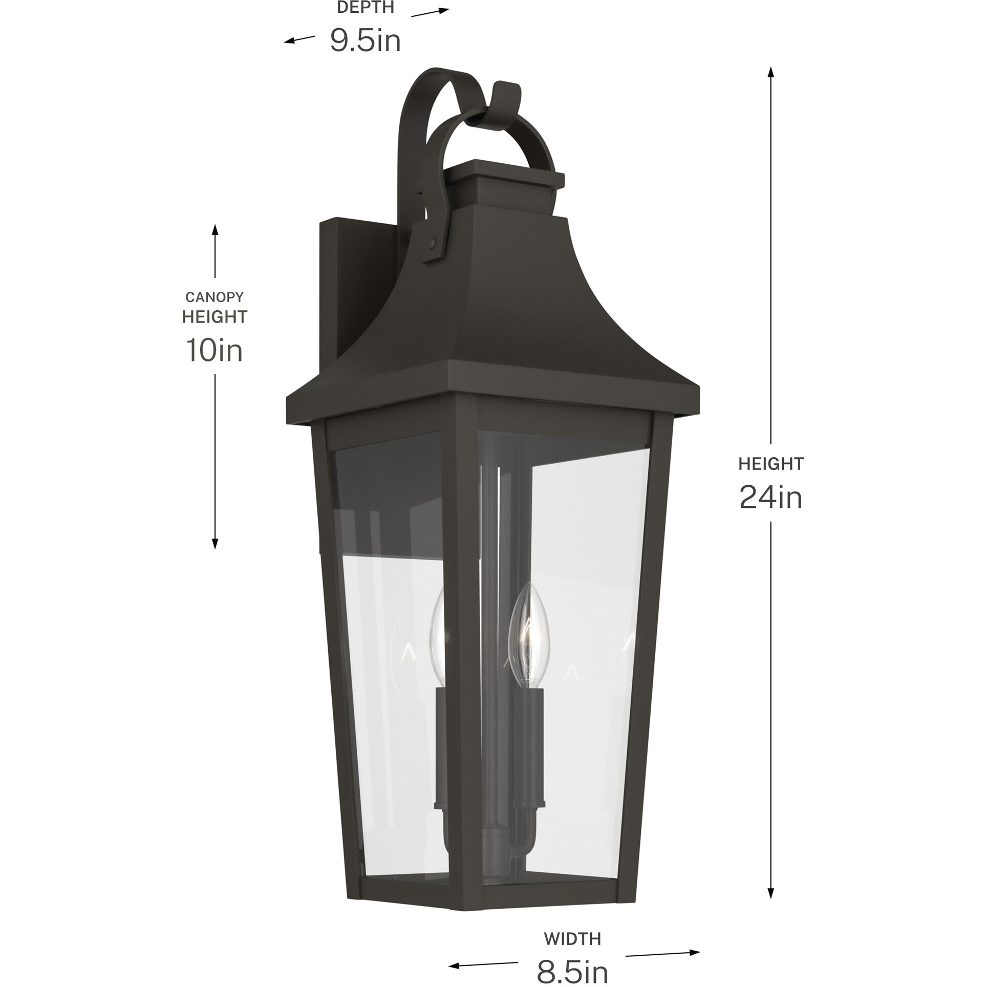 Cleary 2 Light 24 inch Olde Bronze Outdoor Wall Light