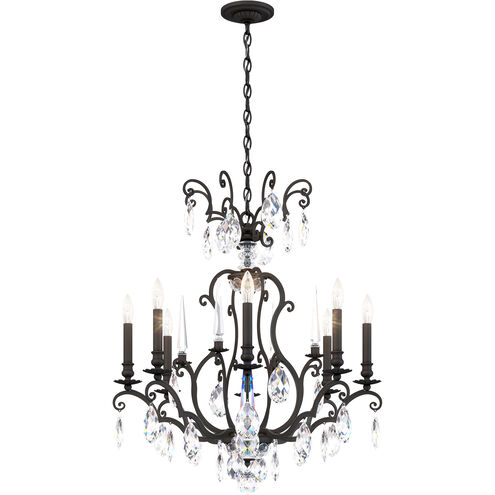 Renaissance Nouveau 8 Light 32 inch Black Chandelier Ceiling Light, Adjustable Height