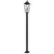 Gannon 3 Light 124 inch Black Outdoor Post Mounted Fixture in G9