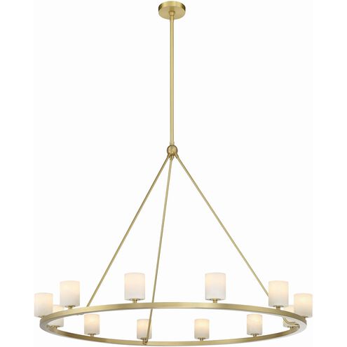 Aragon 12 Light 46.75 inch Soft Brass Chandelier Ceiling Light in White
