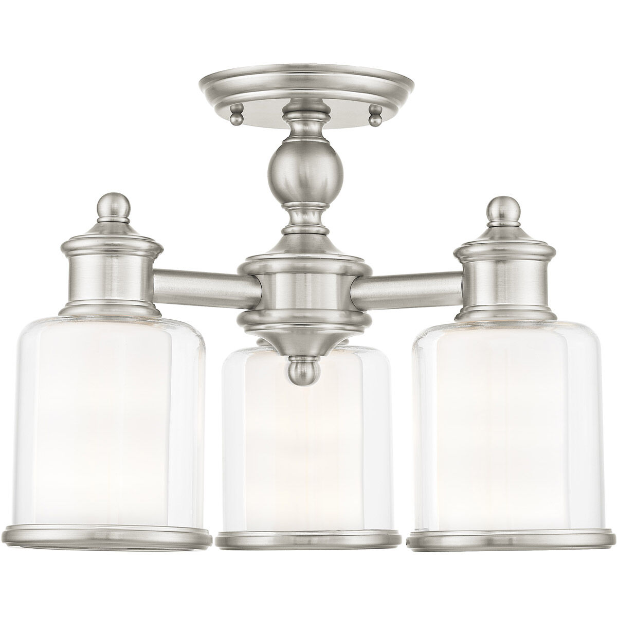 Middlebush 3 Light 16 inch Brushed Nickel Convertible Mini Chandelier/Ceiling Mount Ceiling Light