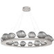 Mesa LED Beige Silver Chandelier Ceiling Light, Ring