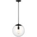 Leo - Hanging Globe 1 Light 12 inch Midnight Black Pendant Ceiling Light