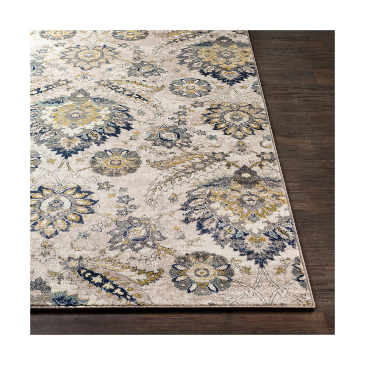 Athens 87 X 63 inch Charcoal/Navy/Sky Blue/Butter/Ivory/White Rugs, Rectangle