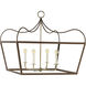 New Traditional 4 Light Antique Brass and Antique Platinum Pendant Ceiling Light