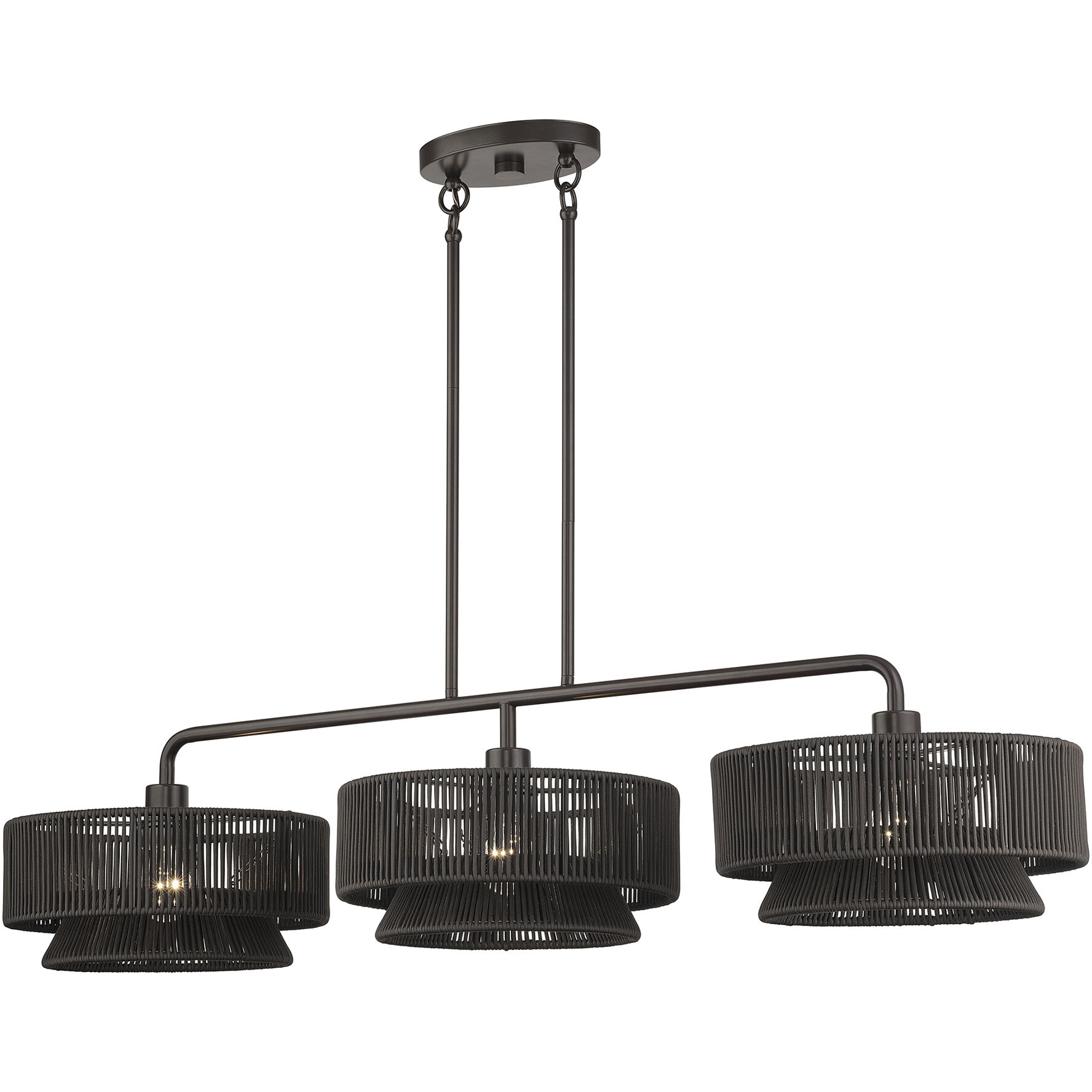 Florell 3 Light 47 inch English Bronze Linear Chandelier Ceiling Light, Extra Large