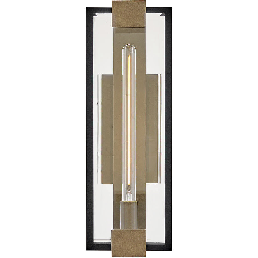 Bergen 1 Light 22 inch Black with Burnished Bronze Outdoor Wall Mount Lantern