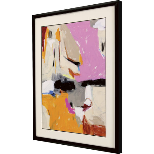 Bold Expression Pink and Beige and Black and Orange Framed Art