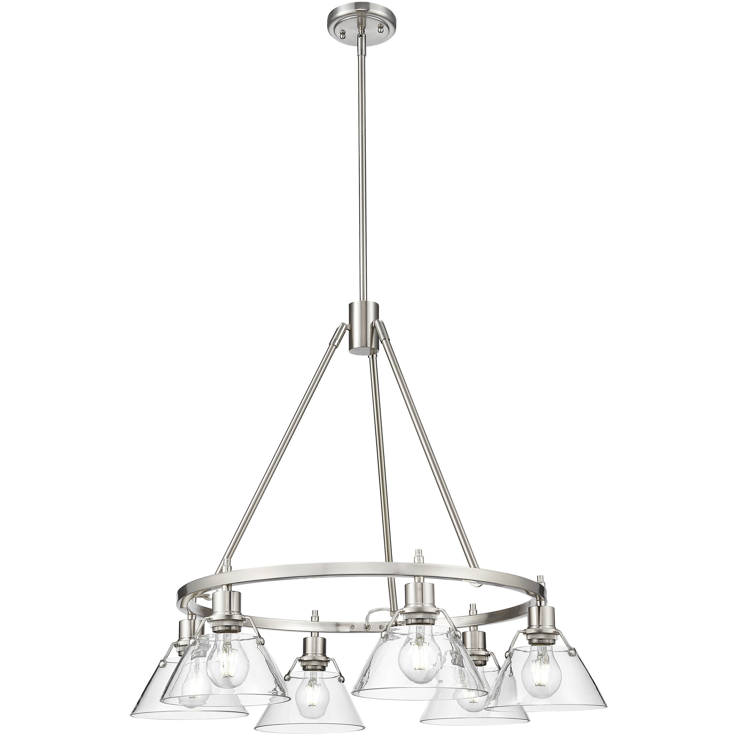 Yep Orwell 29 inch 60.00 watt Pewter Chandelier Ceiling Light in Clear Glass