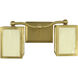 Asher 2 Light 13.5 inch Brushed Brass Sconce Wall Light