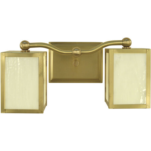 Asher 2 Light 13.5 inch Brushed Brass Sconce Wall Light