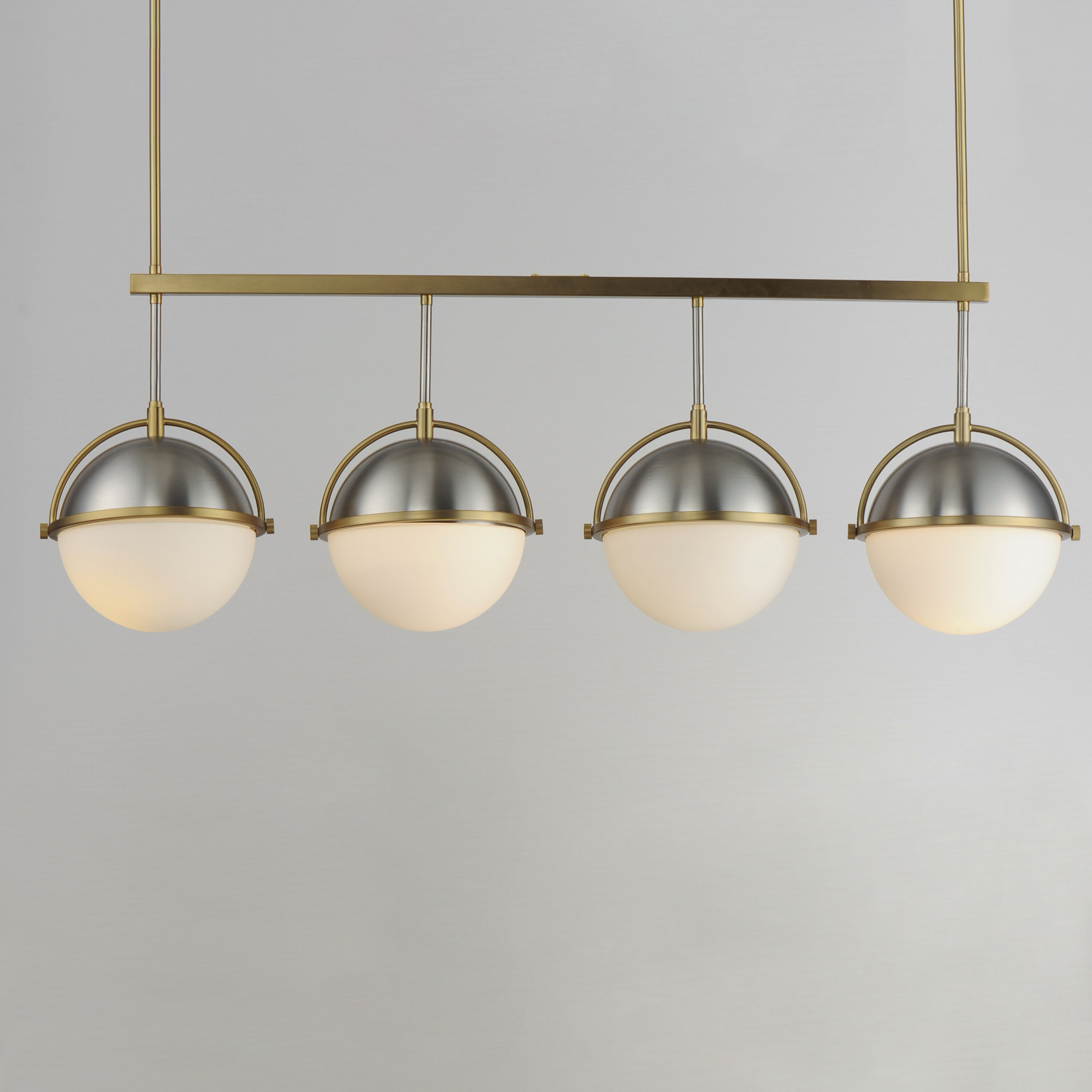 Duke 4 Light 42 inch Satin Nickel and Satin Brass Linear Pendant Ceiling Light
