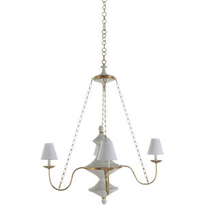 Pascal 4 Light 40.5 inch Textured White / Vintage Gold Chandelier Ceiling Light