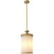 Fayence 1 Light 11.22 inch Antique Brass and White Glass Pendant Ceiling Light