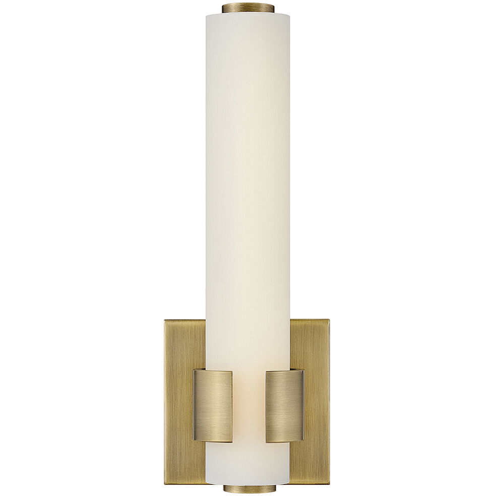 Aiden LED 5 inch Lacquered Brass Bath Light Wall Light, Vertical