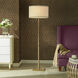 Dann Foley - Shagreen 63 inch 60.00 watt Tan and Brushed Bras Floor Lamp Portable Light
