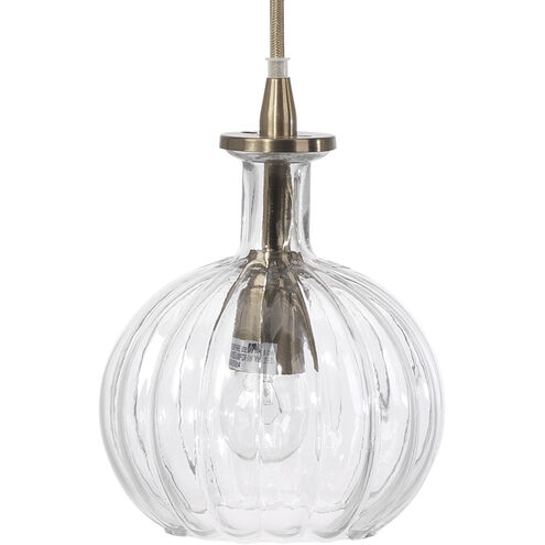 Sophia Carafe 1 Light 6.25 inch Clear with Brass Pendant Ceiling Light