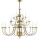 Williamsburgh 22 Light 42 inch Antique Brass Chandelier Ceiling Light