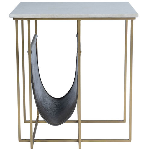 Stephanik Marble & Leather End or Side Table