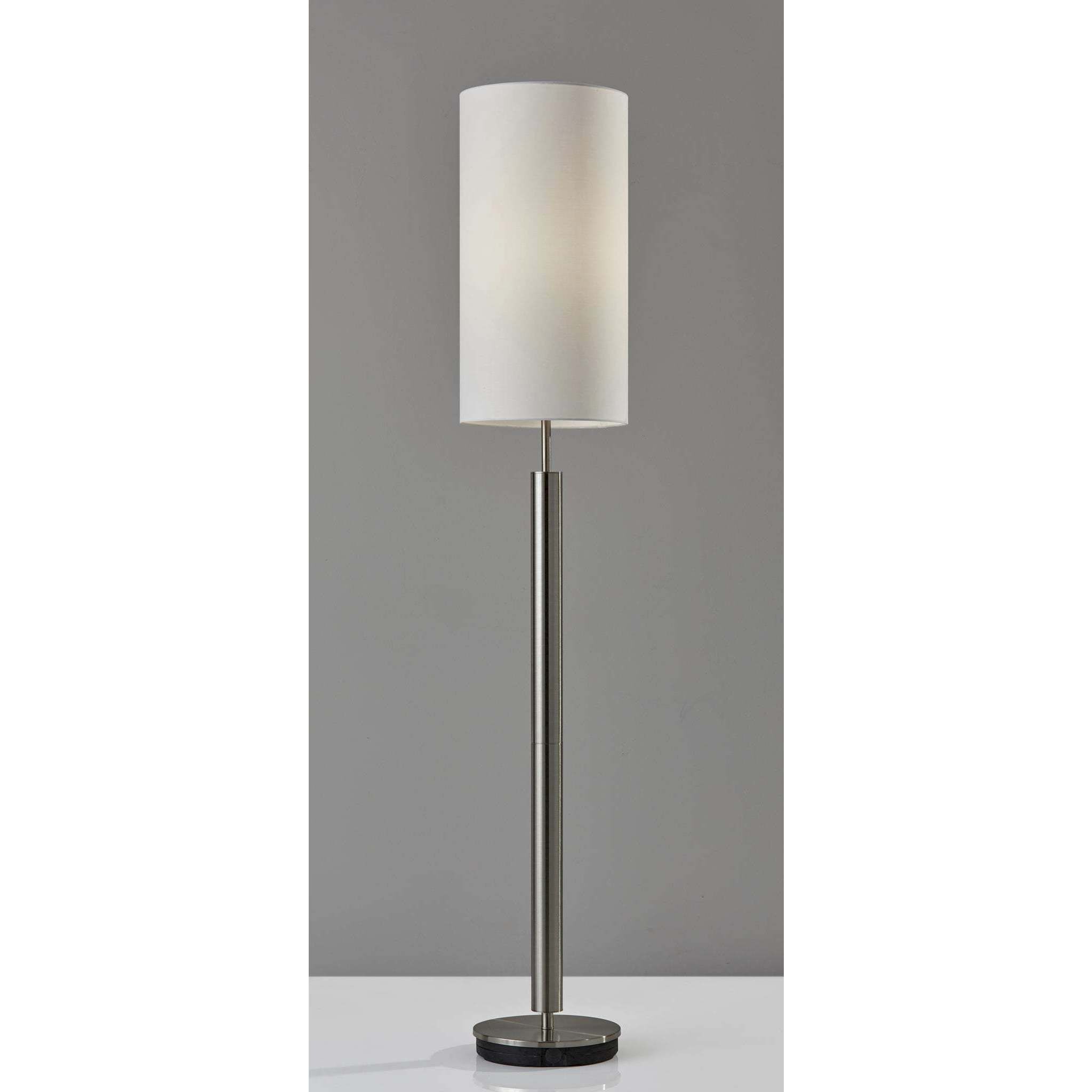 Hollywood 58 inch 100 watt Satin Steel Floor Lamp Portable Light in Brushed Steel