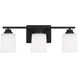 Vinton 3 Light 20.75 inch Midnight Black Wall Bath Fixture Wall Light