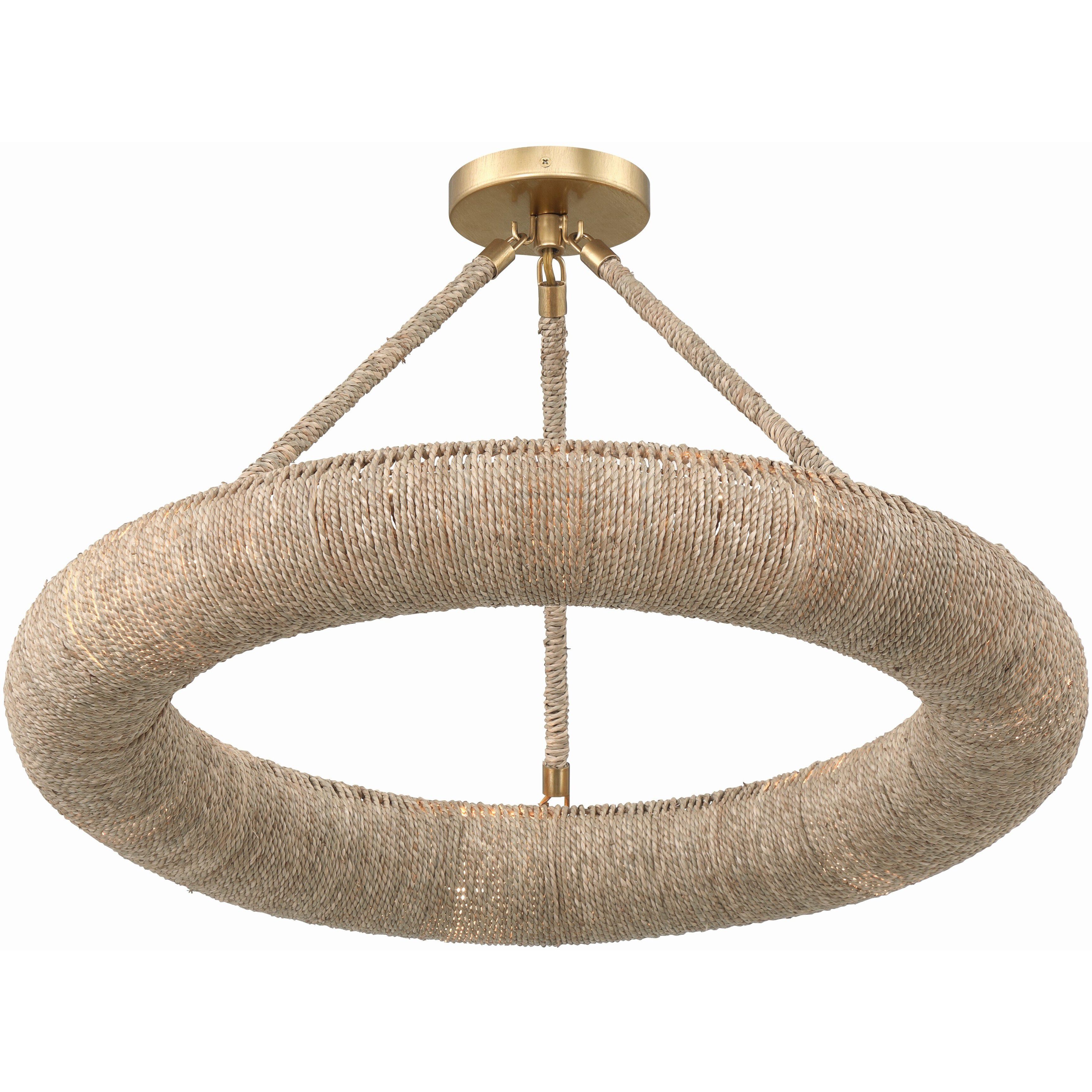 Oakley 1 Light 24 inch Soft Gold Semi Flush Ceiling Light