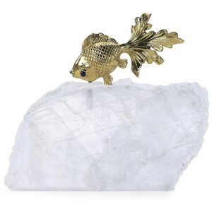 Fantail Goldfish 8.75 X 8 inch Sculpture, on Selenite, I
