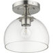 Glendon 1 Light 8.25 inch Brushed Nickel Semi-Flush Ceiling Light