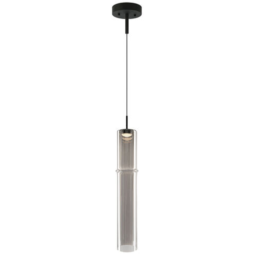 Bambu 1 Light 3.5 inch Matte Black and Smoked Pendant Ceiling Light
