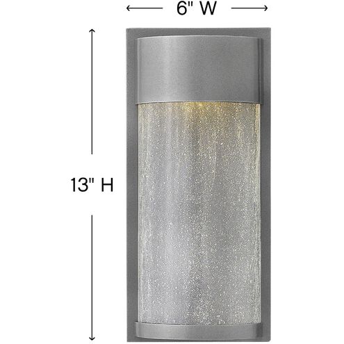 Shelter LED 13 inch Hematite Outdoor Wall Mount Lantern, Small