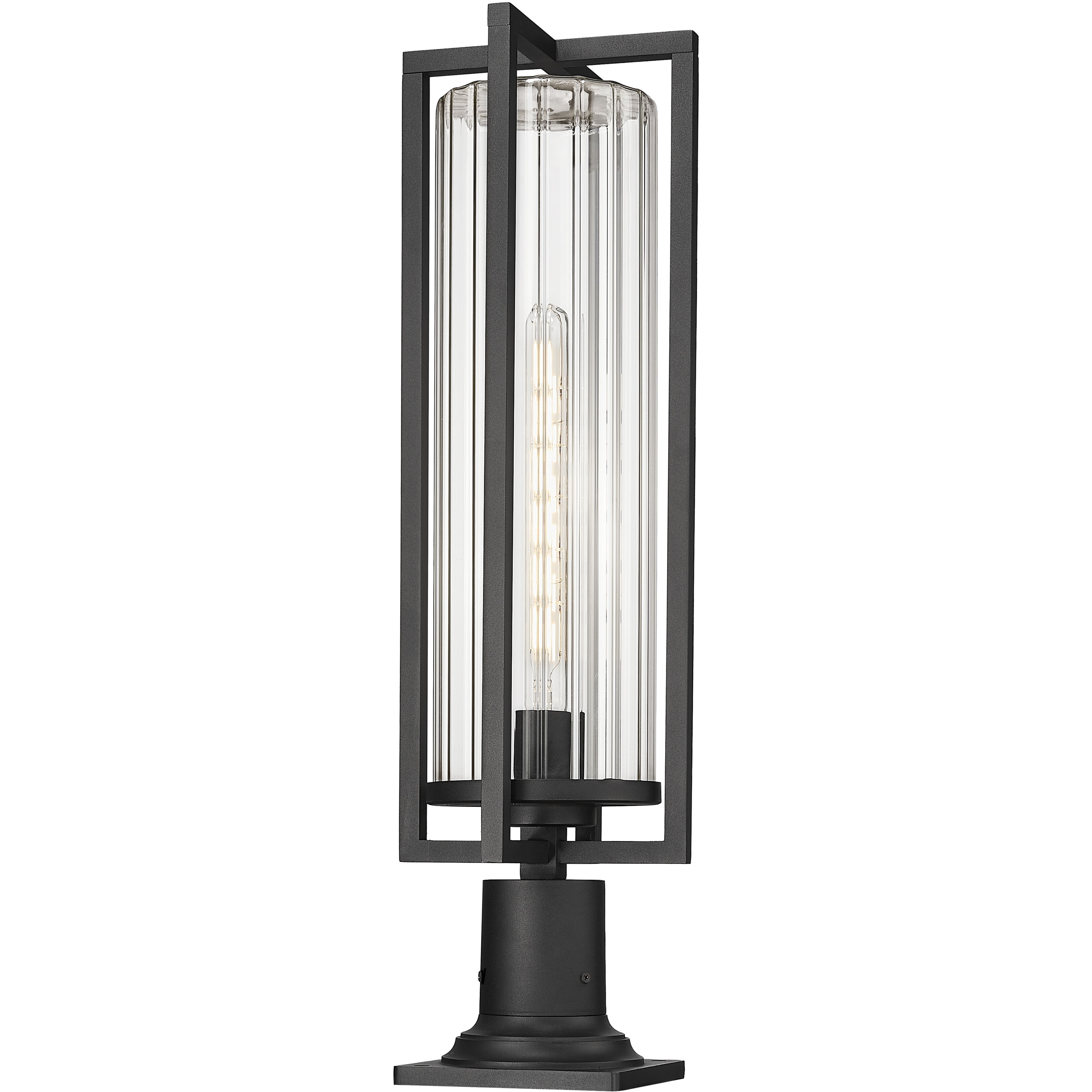 Aura 1 Light 27.75 inch Black Outdoor Pier Mounted Fixture in G9
