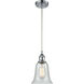 Ballston Hanover 1 Light 6.25 inch Polished Chrome Mini Pendant Ceiling Light in Fishnet Glass, Silver, Ballston